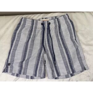 Sunset x Vine Men's Striped Pull-On Shorts Small Blue White Beach Coastal